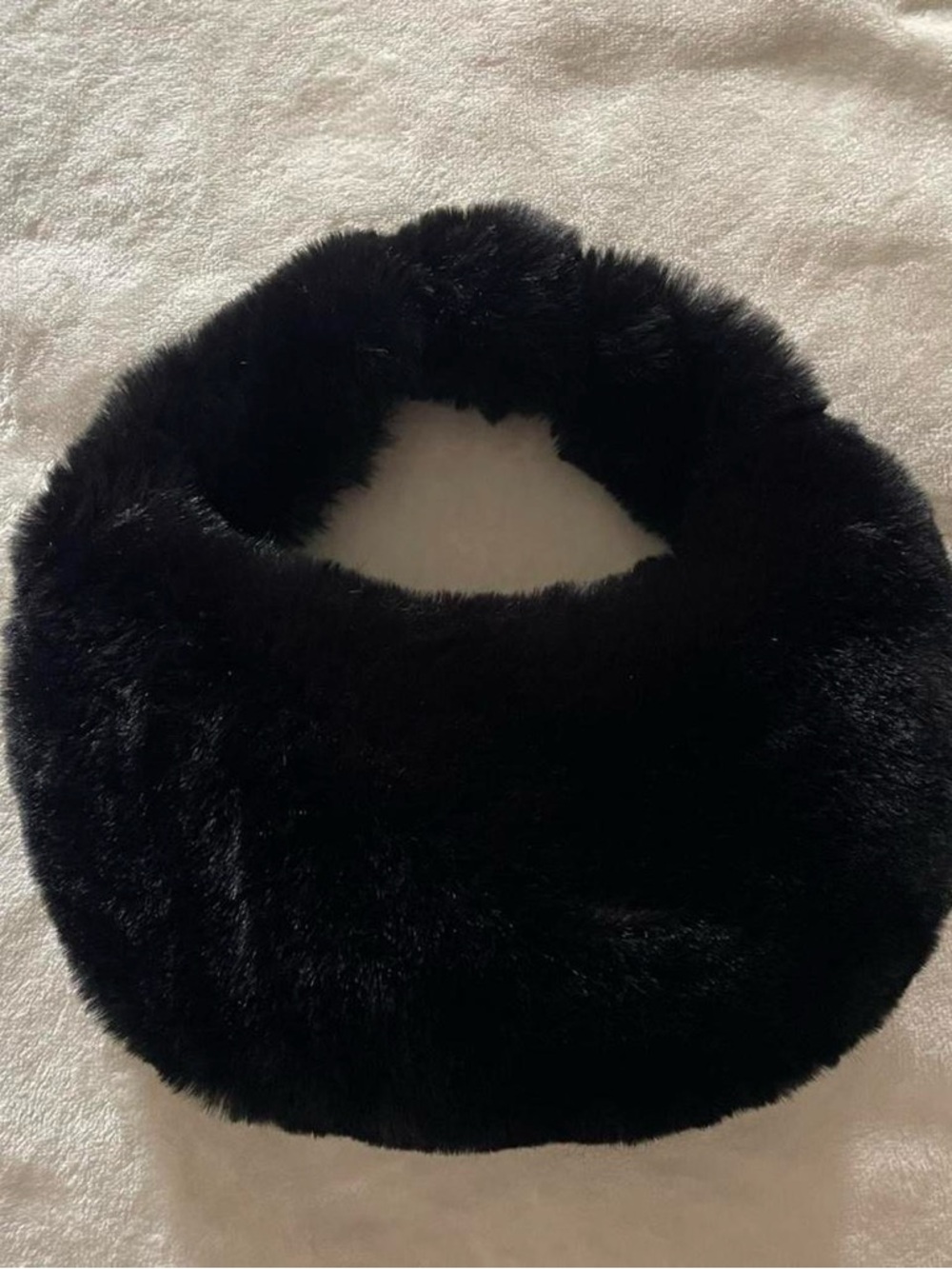 Black Faux Fur Shoulder Bag